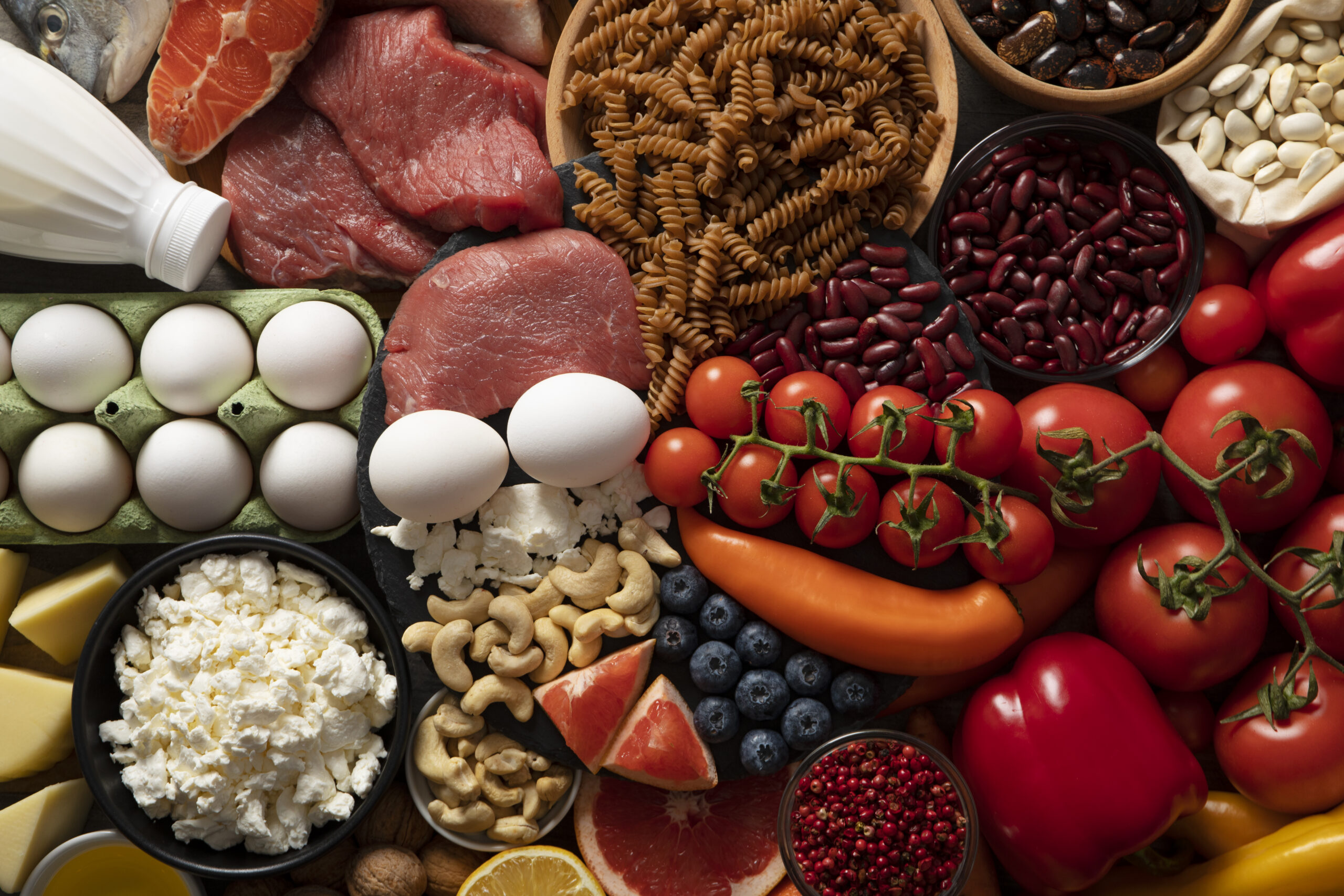 real-food-pyramid-assortment-top-view